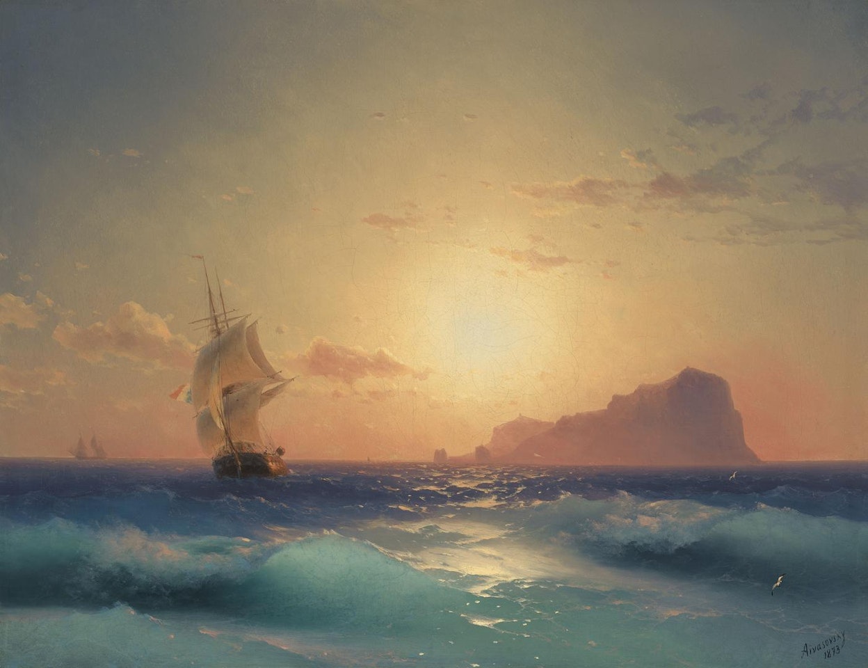 Sunset over Ischia by Ivan Konstantinovich Aivazovsky