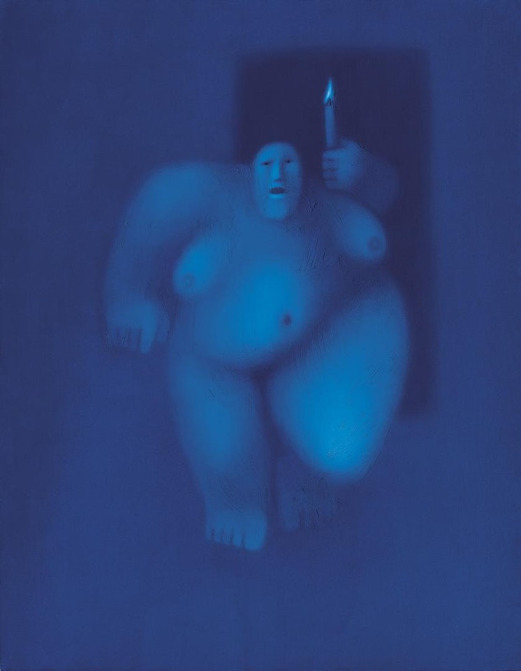 Woman with candle by Oleg Tselkov