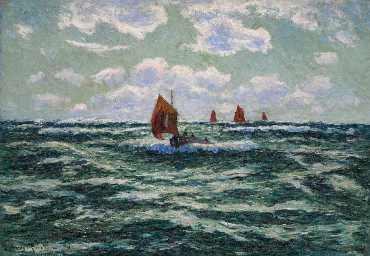 LES BARQUES D’AUDIERNE, BRETAGNE by Henry Moret