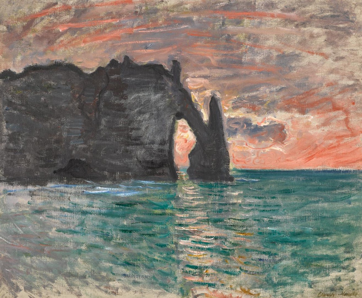 ÉTRETAT, COUCHER DE SOLEIL by Claude Monet