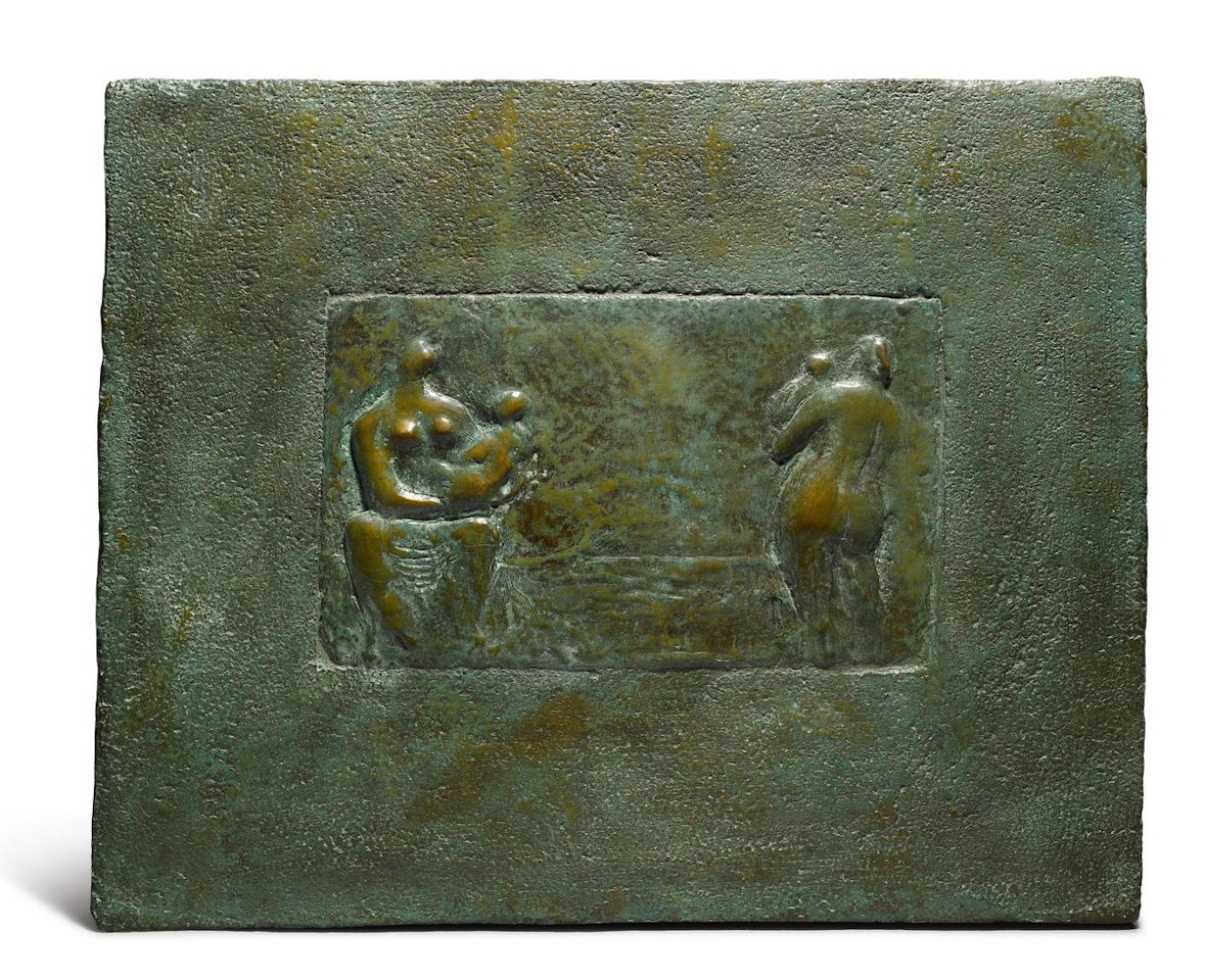 RELIEF: SEATED AND STANDING MOTHER AND CHILD  by Henry Moore
