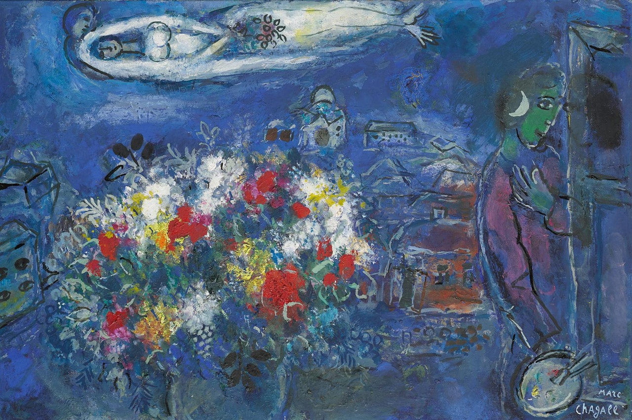 BOUQUET DANS LA NUIT by Marc Chagall