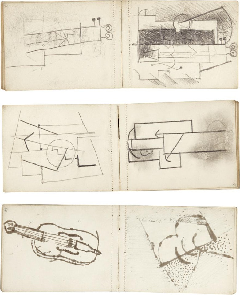 CARNET NO. 26 (ÉTUDE DE VIOLONS ET INSTRUMENTS DE MUSIQUE) by Pablo Picasso