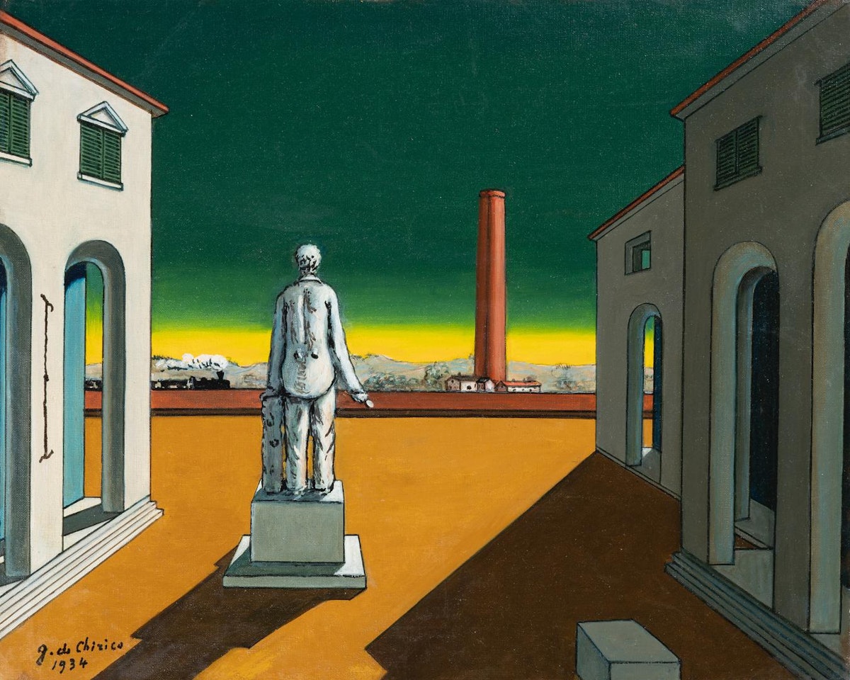 POMERIGGIO DEL FILOSOFO (PIAZZA D'ITALIA) (AFTERNOON OF THE PHILOSOPHER) by Giorgio de Chirico