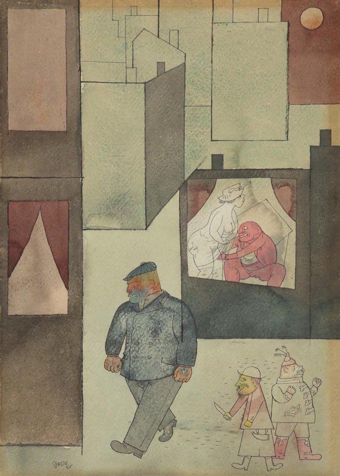 LICHT AUS, MESSER RAUS! (LIGHT OUT, KNIFE OUT!) by George Grosz