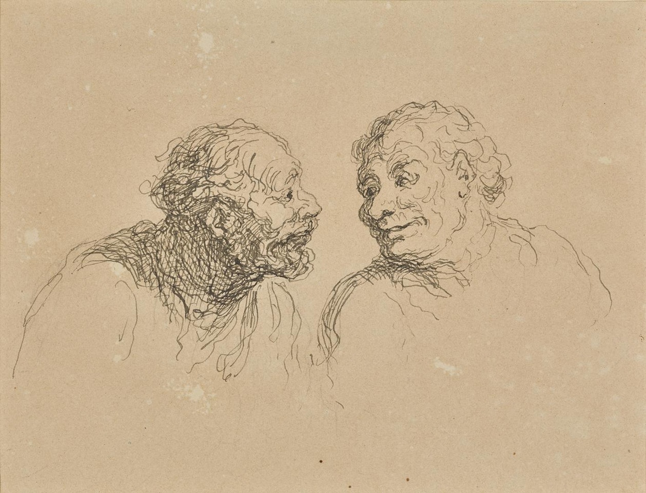TÊTES DE DEUX HOMMES  by Honoré Daumier