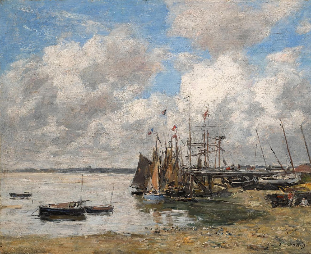 LE CROTOY, PORT DE PÊCHE ET RIVAGE by Eugène Boudin