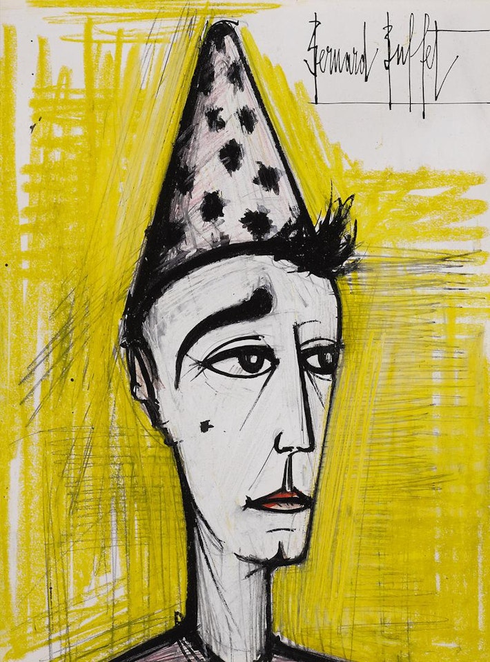 CLOWN AU CHAPEAU POINTU by Bernard Buffet