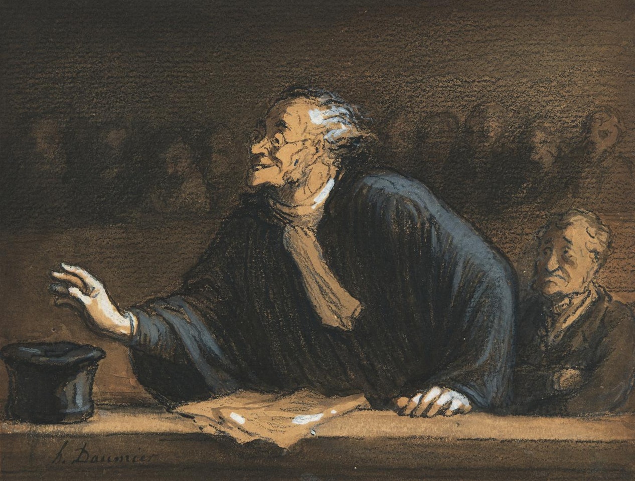 UN DÉFENSEUR HABILE by Honoré Daumier