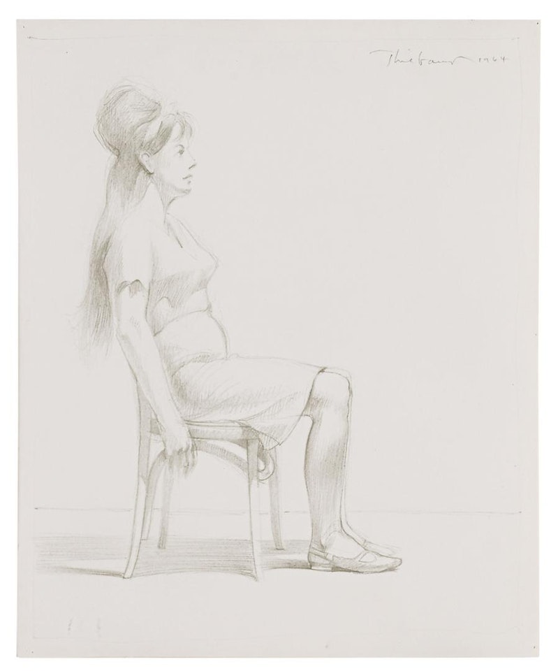 SEATED GIRL WITH LONG HAIR by Wayne Thiebaud