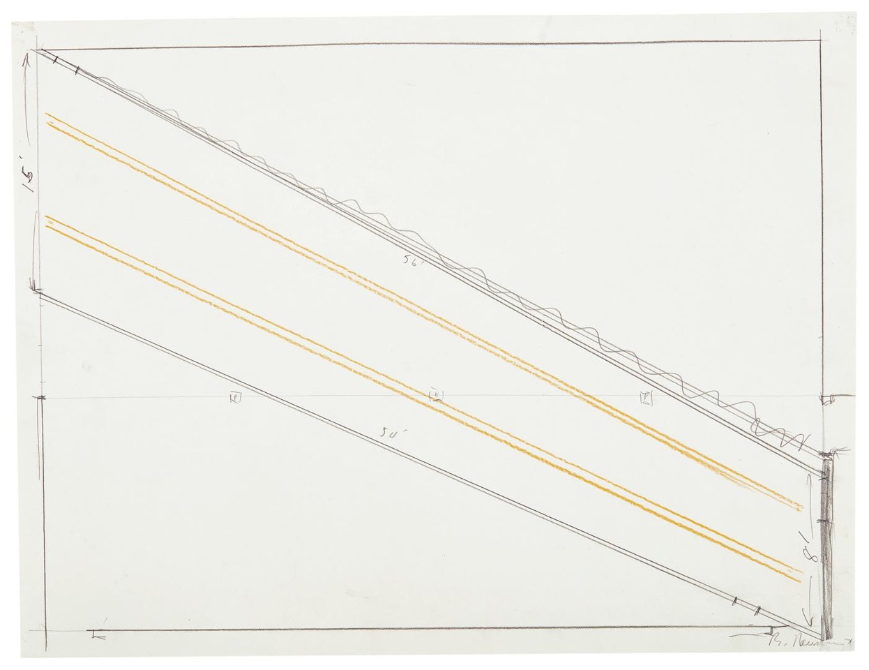 UNTITLED (STUDY FOR INSTALLATION WITH YELLOW LIGHTS [CASTELLI INSTALLATION WITH YELLOW LIGHTS]) by Bruce Nauman