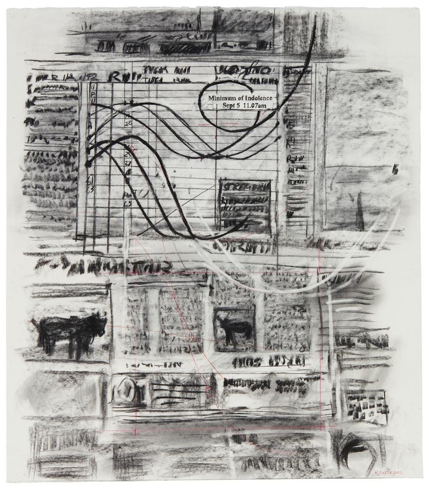 DRAWING FROM "TIDE TABLE" MINIMUM OF INDOLENCE by William Kentridge
