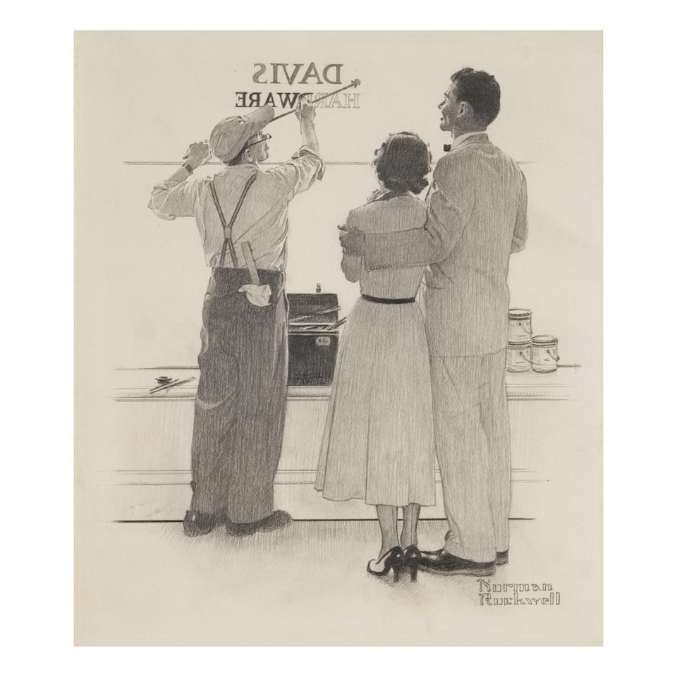 SEEING YOUR NAME IN LIGHTS by Norman Rockwell