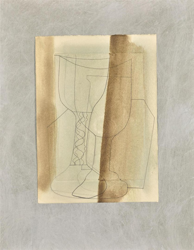 1970 (ONE PLAIN, ONE CURLY GOBLET) by Ben Nicholson, O.M.