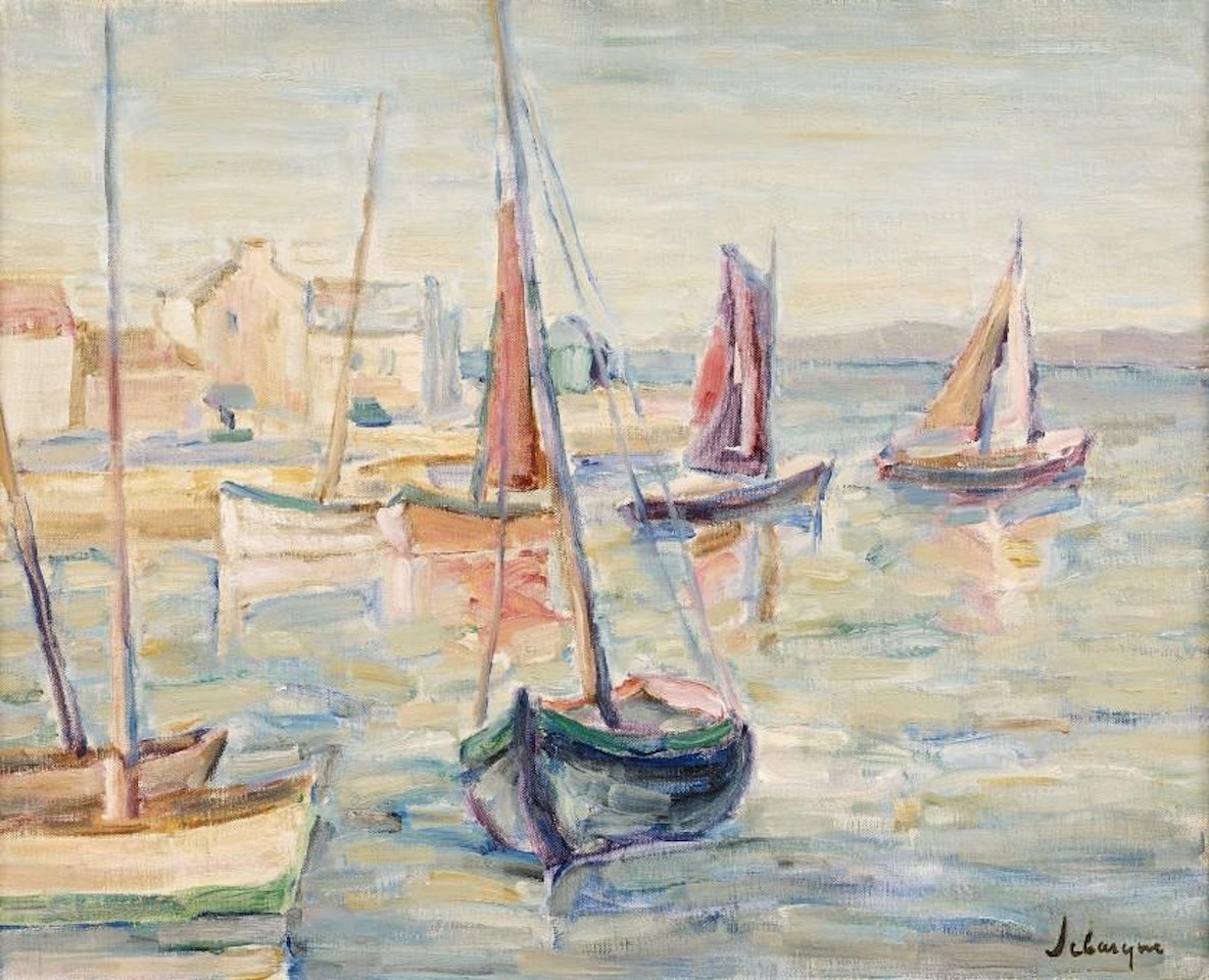 Fishing boats in the port of Ile d'Yeu by Henri Lebasque