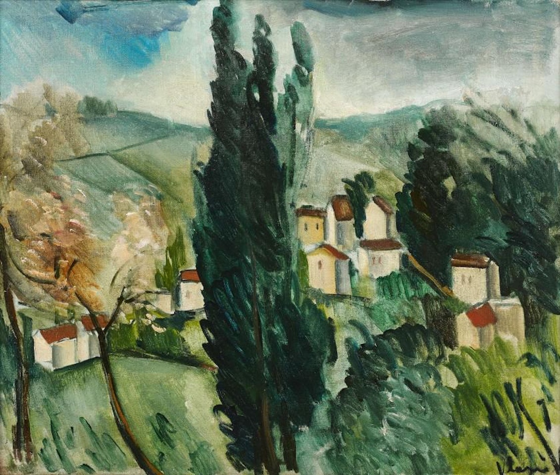 Landscape with three cypresses by Maurice de Vlaminck