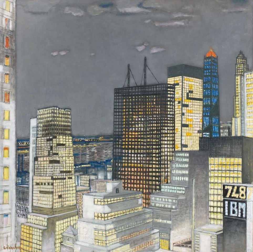 New York at night by Maurice Brianchon