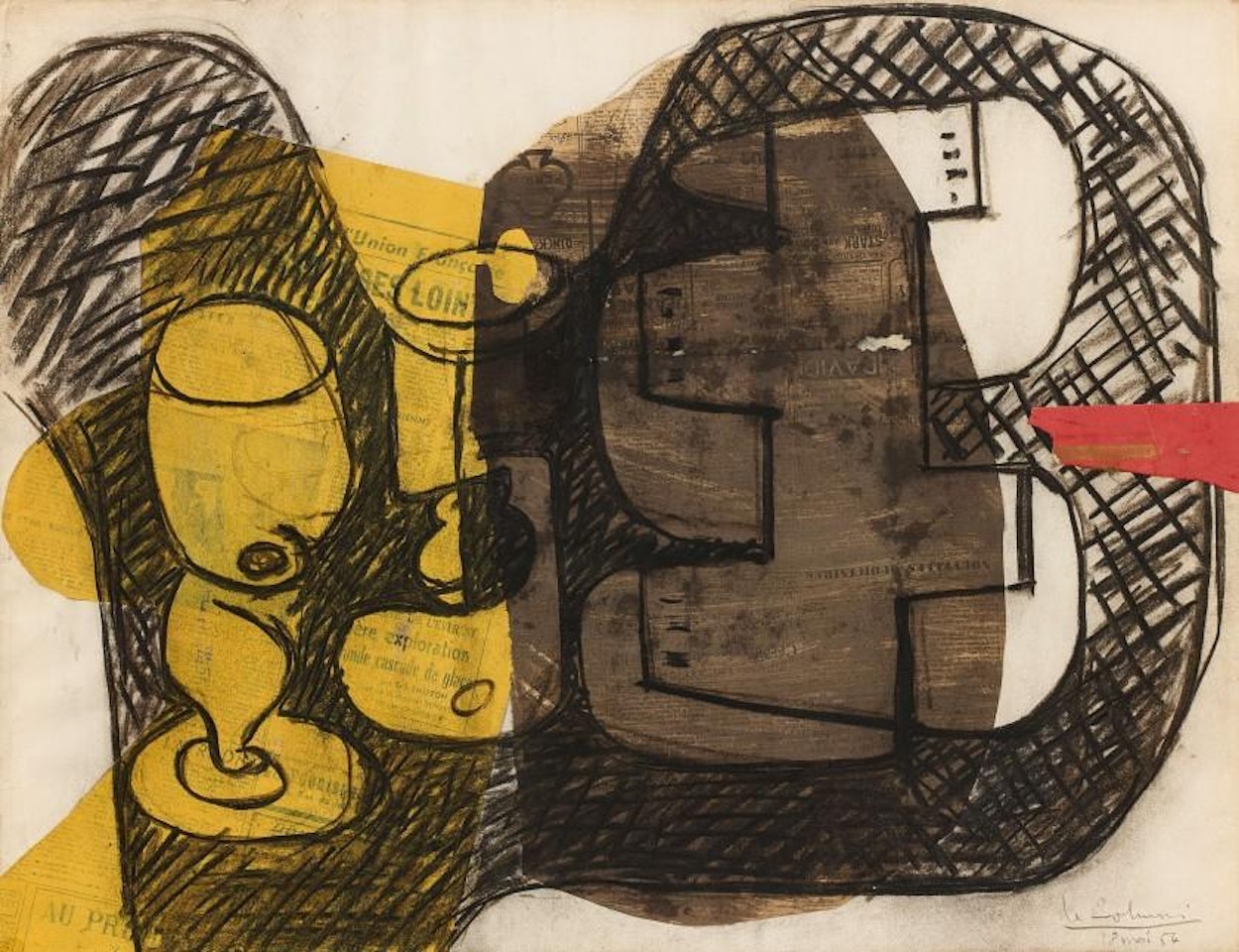 Still life with two stem glasses by Le Corbusier