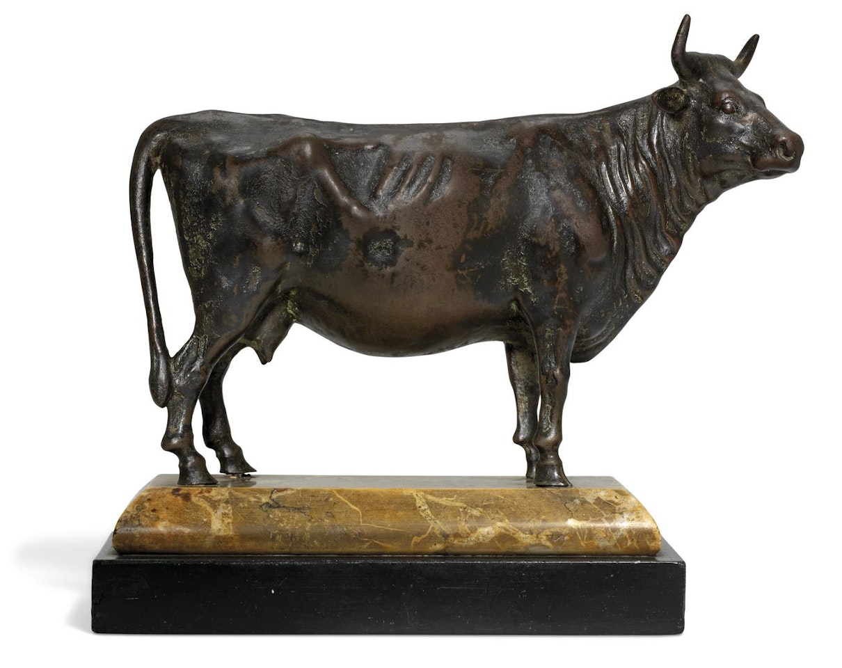 STANDING BULL by French School