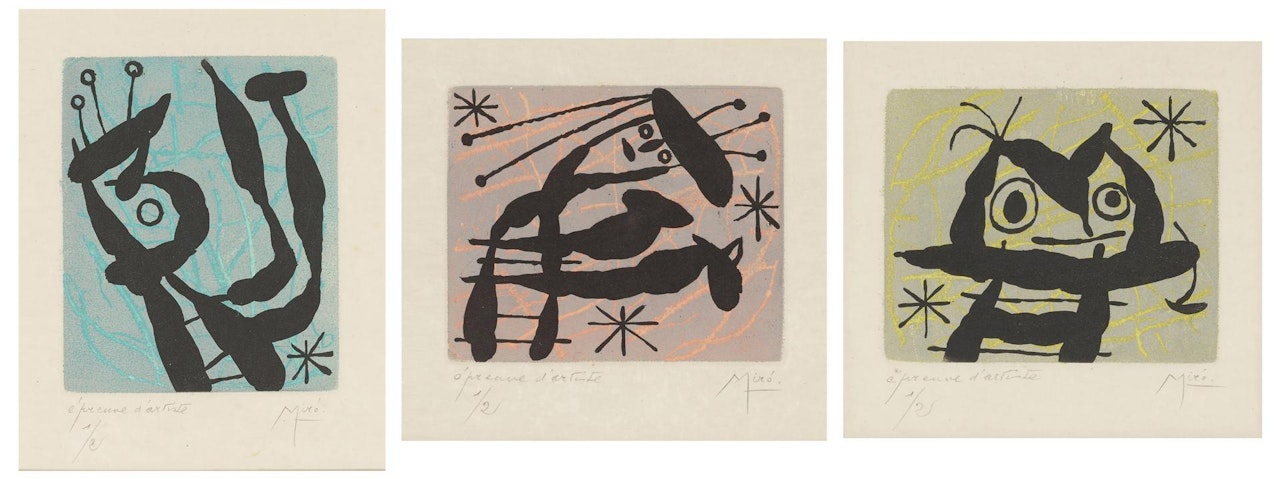 La Bague d'aurore: three plates by Joan Miró