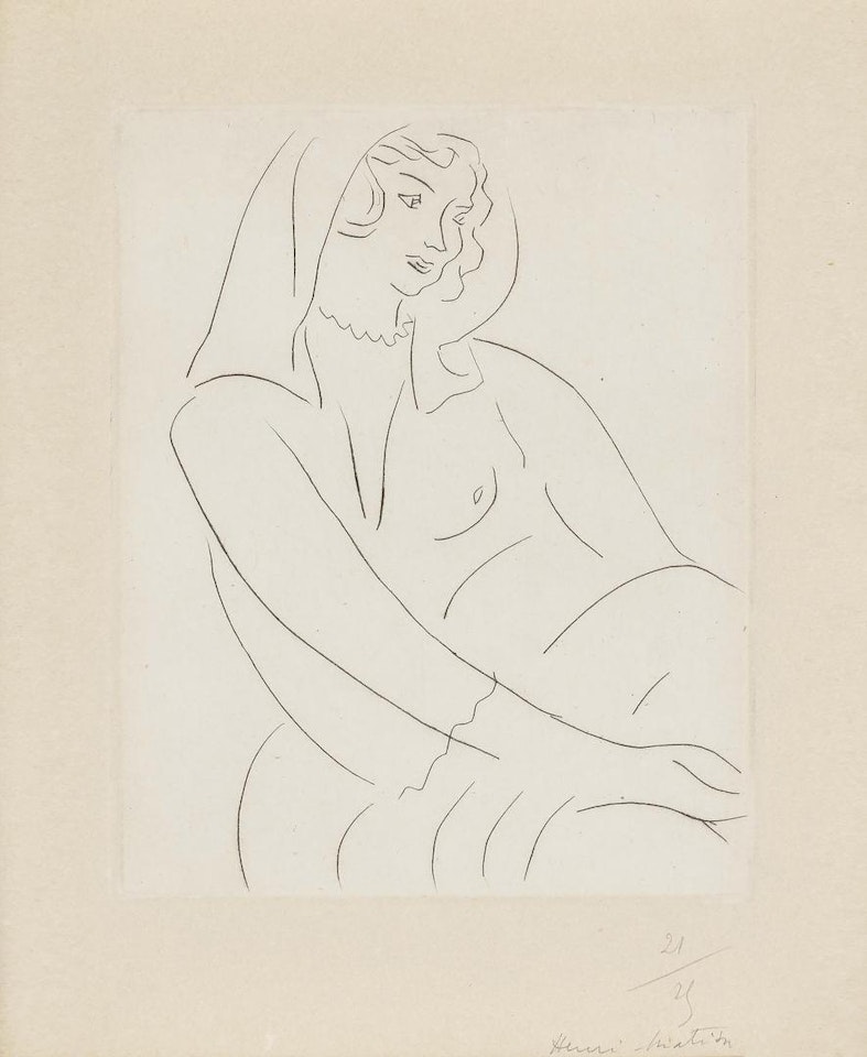 Jeune femme, voile sur la tête by Henri Matisse