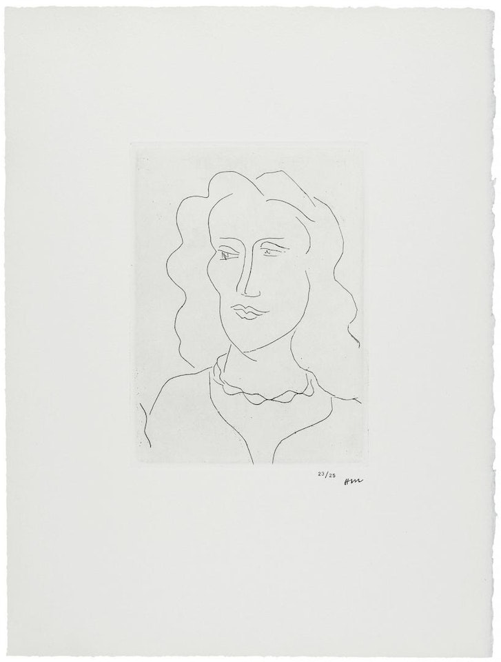Jeune femme, visage de trois-quarts by Henri Matisse