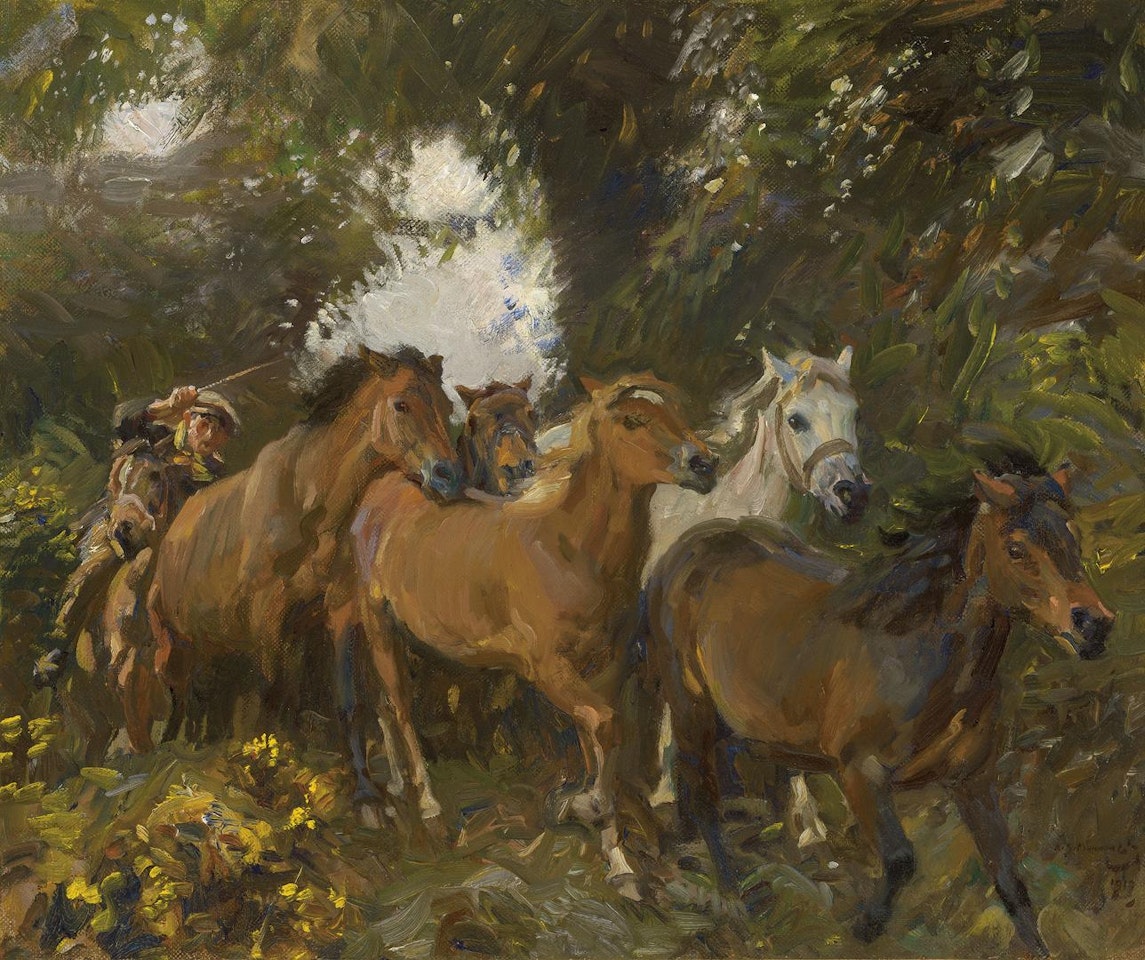 Through the gap by Alfred James Munnings