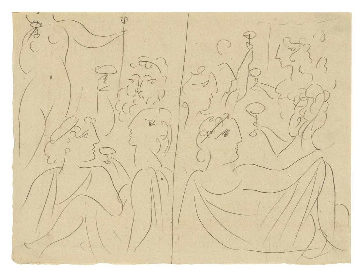 DIVERS PERSONNAGES (ÉTUDE POUR LYSISTRATA) by Pablo Picasso