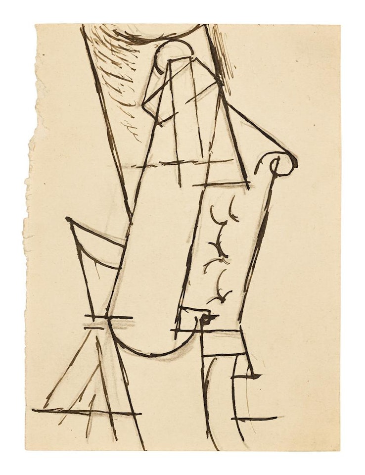 PERSONNAGE ASSIS DANS UN FAUTEUIL by Pablo Picasso