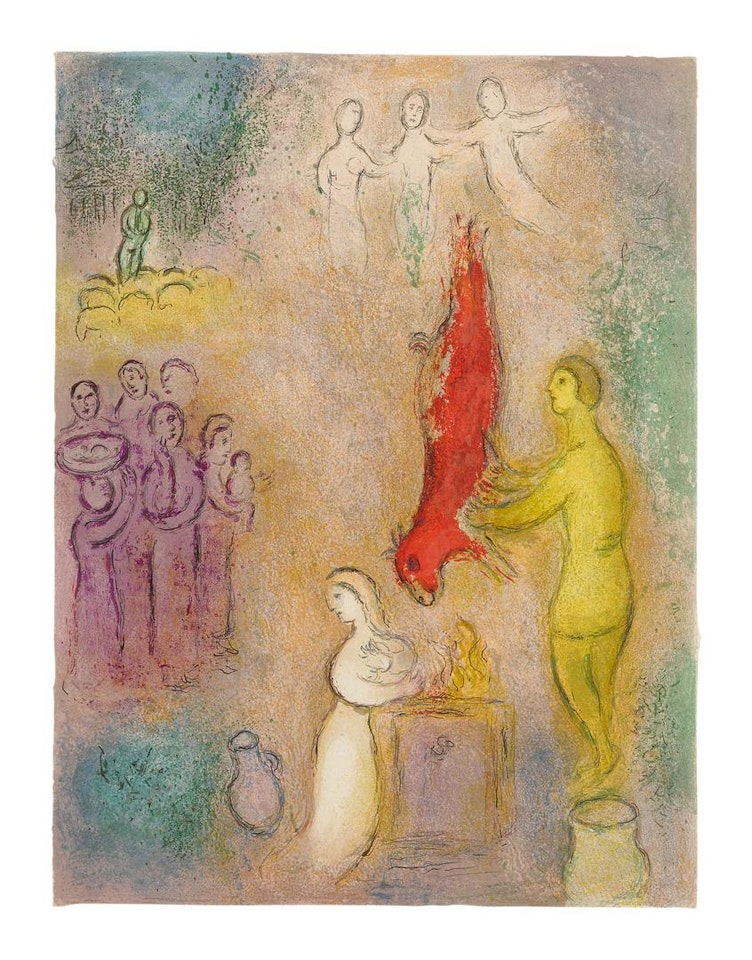 SACRIFICES MADE TO THE NYMPHS (M. 330; SEE C. BKS. 46) by Marc Chagall