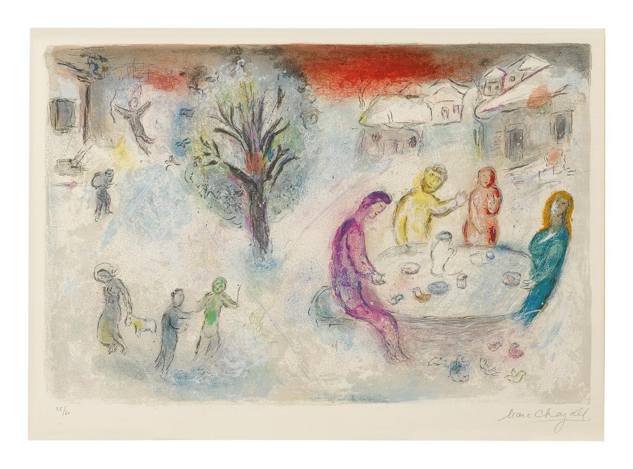 THE MEAL AT DRYAS'S HOUSE (M. 334; SEE C. BKS. 46) by Marc Chagall
