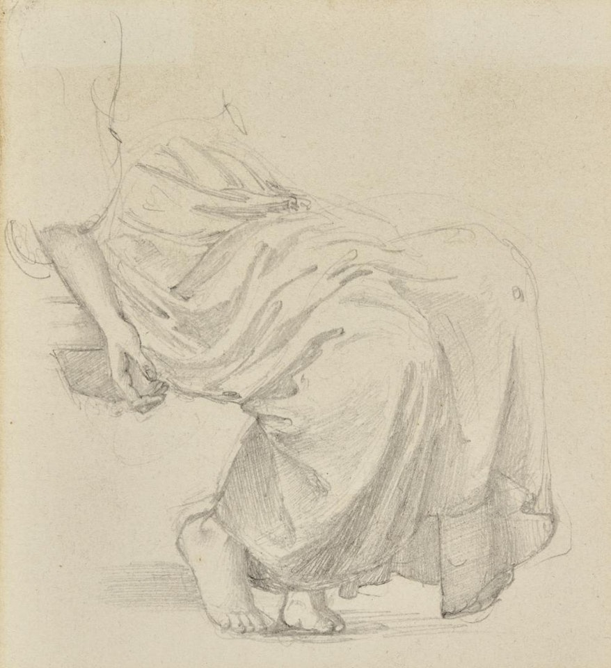 STUDY FOR THE GARDEN COURT by Edward Coley Burne-Jones