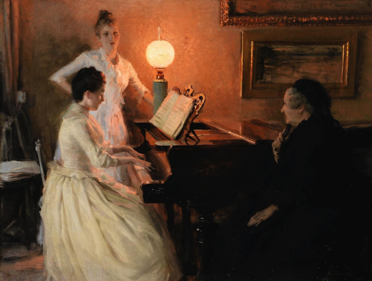 Au piano by Albert Edelfelt