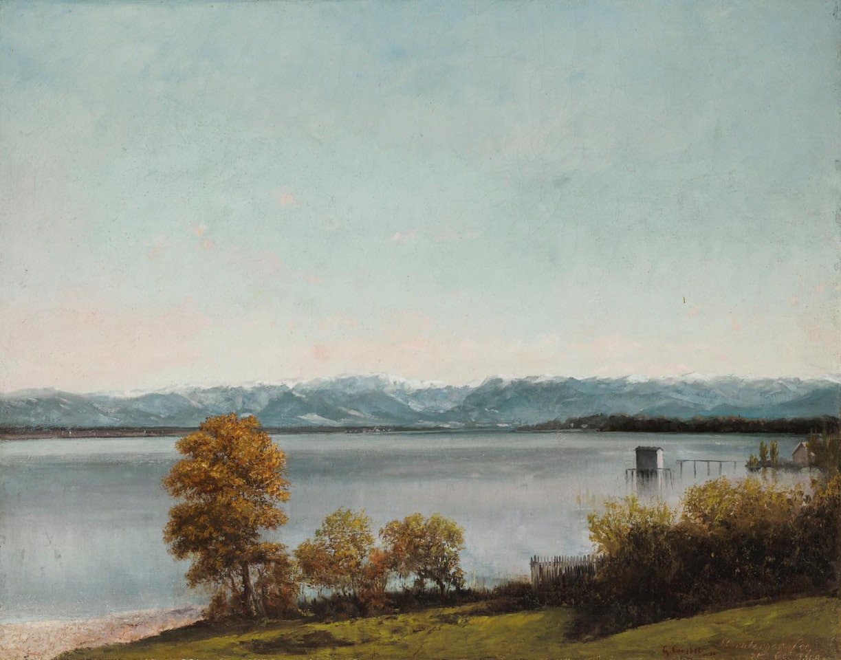 Le Lac de Starnberg, en Bavière by Gustave Courbet