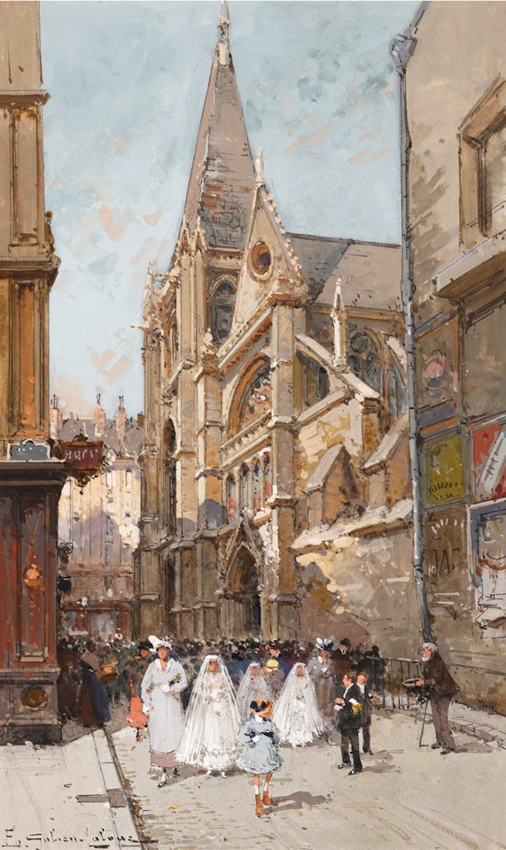 Communiantes a Paris by Eugene Galien-Laloue