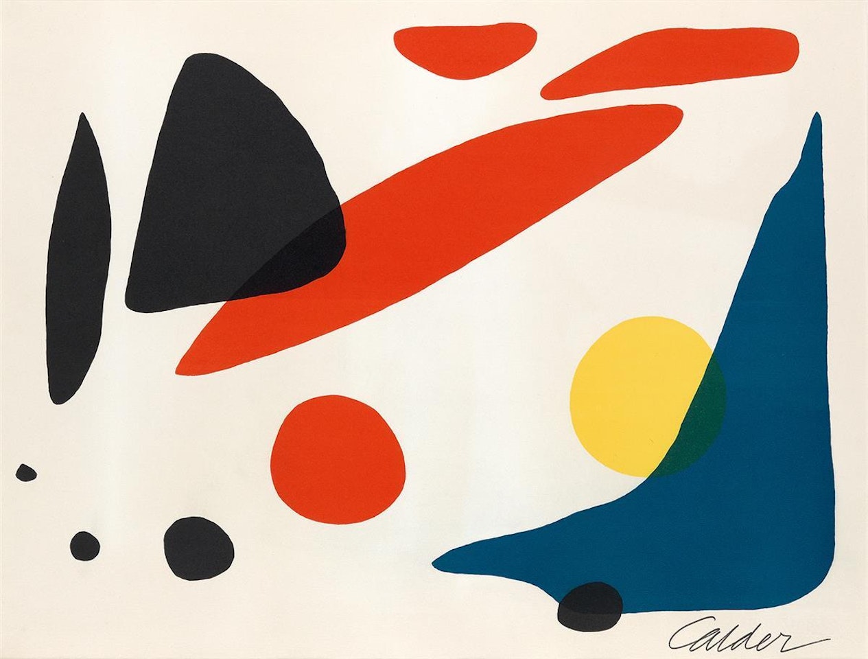 Composition (blue Boomerang With Red, Black And Yellow Shapes) by Alexander Calder