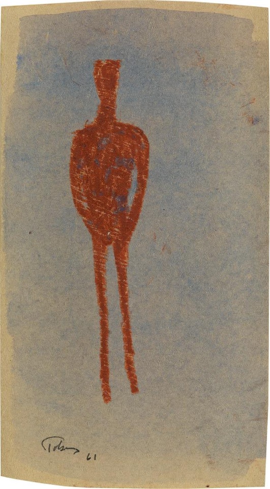 Man On A Blue Background by Mark Tobey