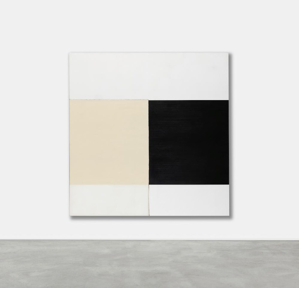 Exposed Painting Ivory Black Yellow Oxide by Callum Innes