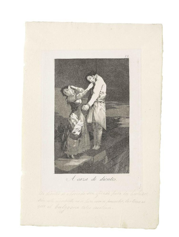 A caza de dientes; Bellos Consejos, from Los Caprichos (Harris 47, 50) by Francisco José de Goya