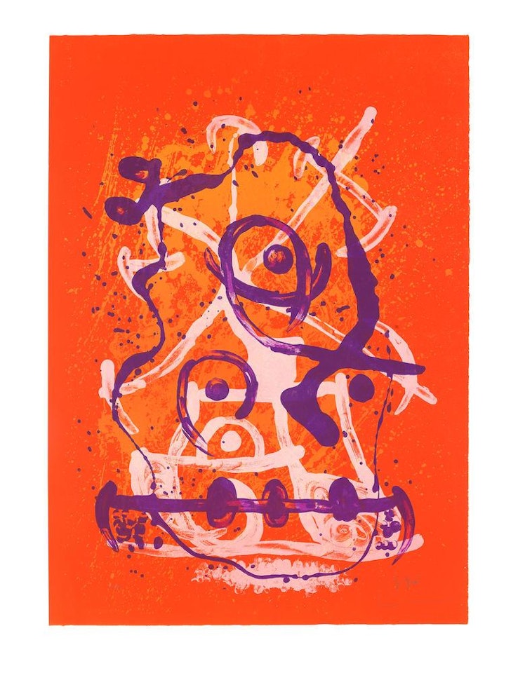 Horse Ride - Violet Red (Mourlot 610) by Joan Miró