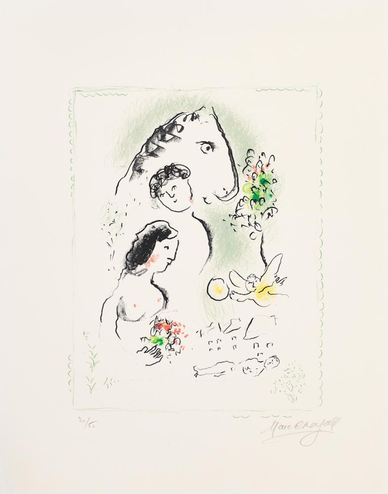 Les Amoureux (Mourlot 994) by Marc Chagall