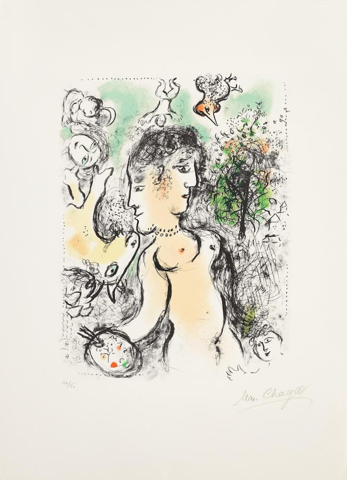 Nu au Visage Double (Mourlot 1013) by Marc Chagall