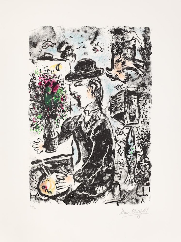 Peintre au Chapeau (Mourlot 1010) by Marc Chagall