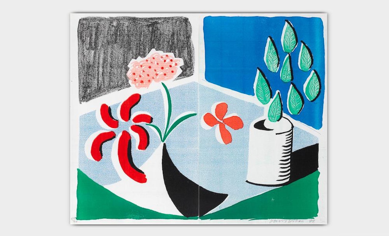 Red Flowers and Green Leaves, Separate, May by David Hockney