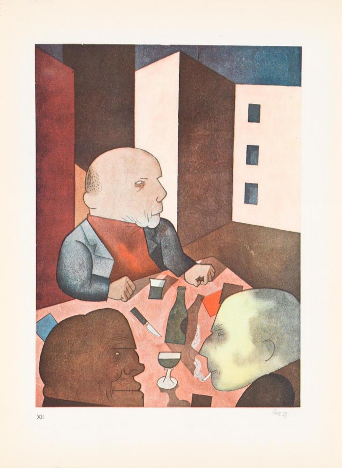 'Der Mensch ist gut' & 'Ach, knallige Welt, du seliges Abnormitätenkabinett', from 'Ecce Homo' by George Grosz