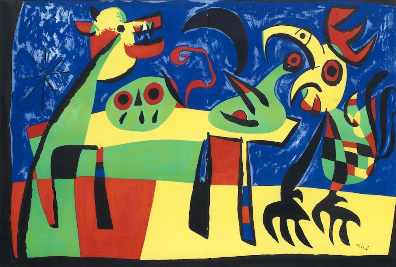 Le Chien Aboyant à la Lune, from 'Verve, Vol. VII' (Mourlot 189) by Joan Miró