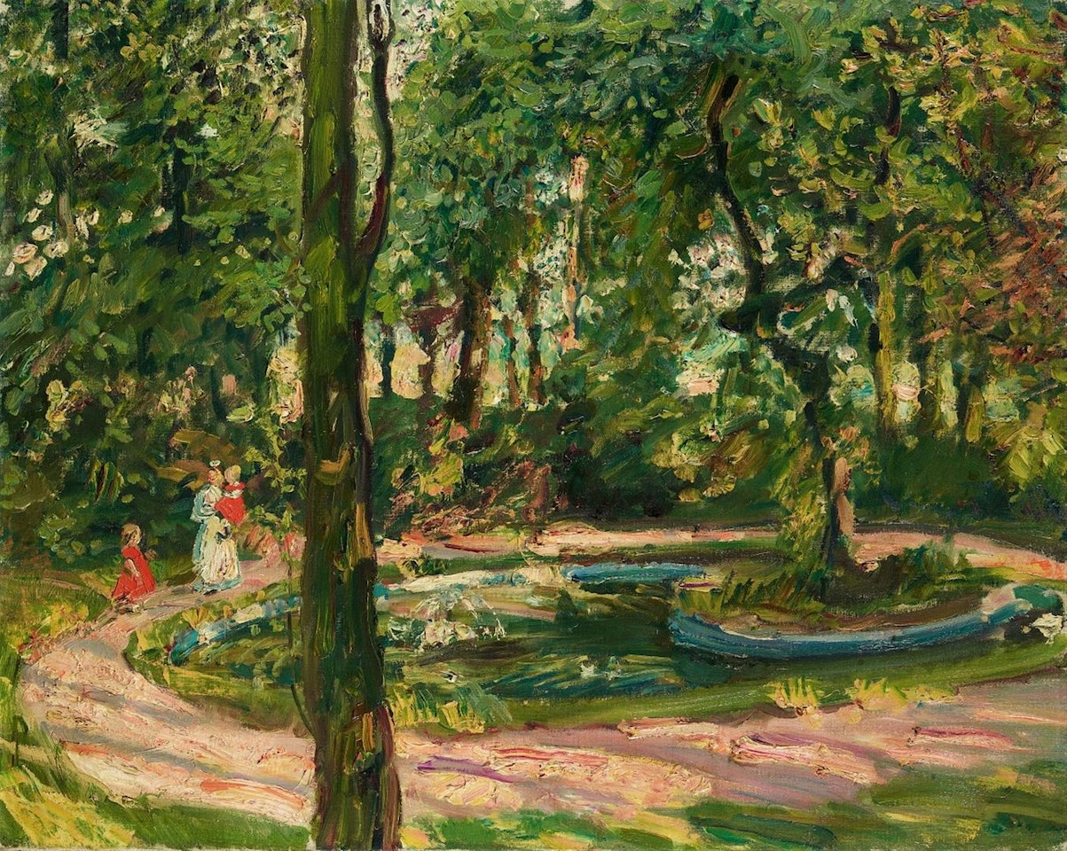 Kinder am Weiher (Garten in Godramstein) by Max Slevogt