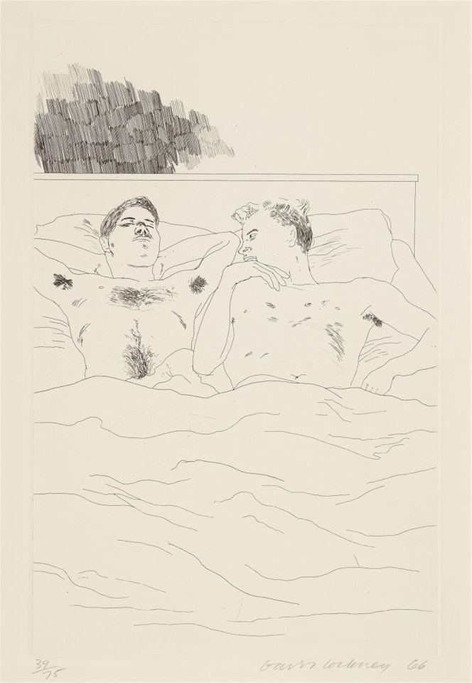 In The Dull Village (from: Illustrations for Fourteen Poems from C.P. Cavafy 1966-67) by David Hockney