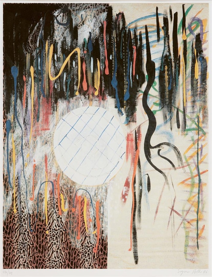 Reiher mit Sonnenuntergang by Sigmar Polke
