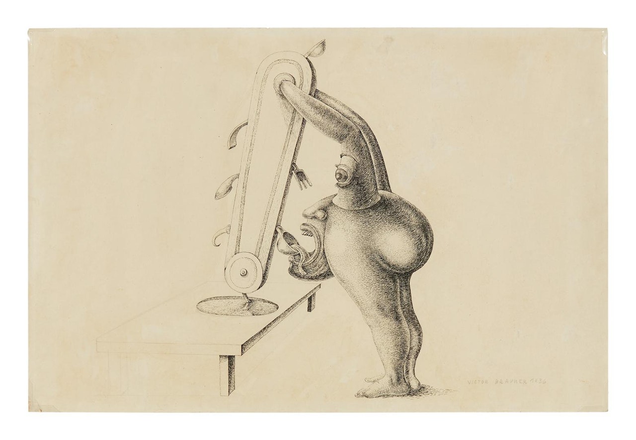 MONSTRE SURREALISTE Á SON REPAS by Victor Brauner